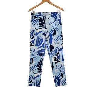 Gretchen Scott Designs Womens Navy and Light Blue Patterned Pants Size M